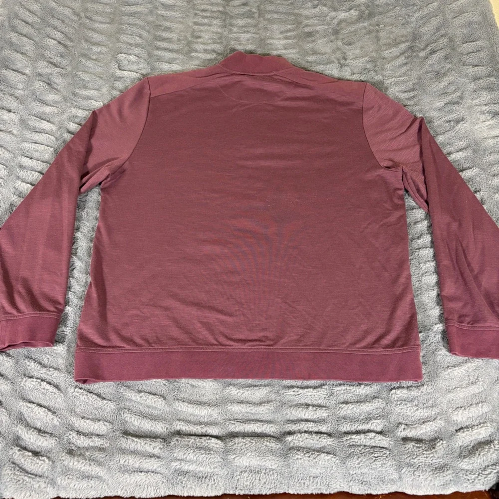 Ted Baker London Mens Size 7 Burgundy 1/4 Zip Mock Neck Pullover Sweater AR464